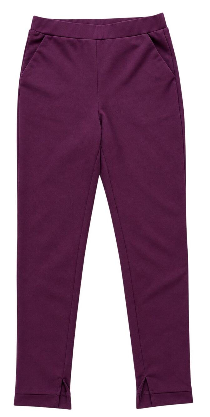 2Pair Womens Work Pants Bundle Plum & SHEIN Check Stretch Size S